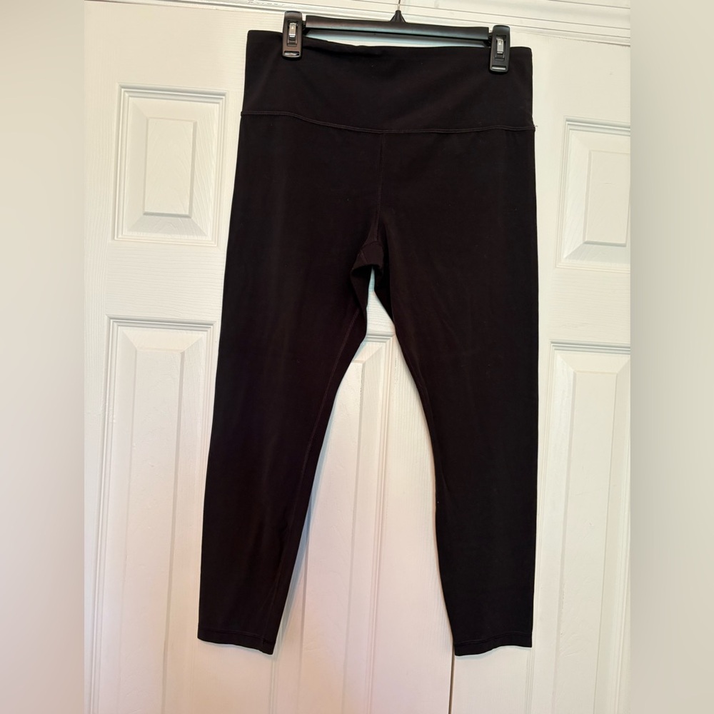 Used Athleta black leggings. Size large. Pilling between the thighs.